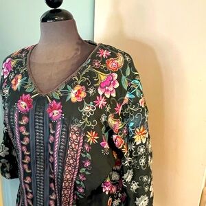 Johnny Was silk tunic xl